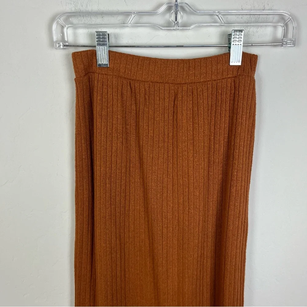 Free People Brown Ribbed Maxi Skirt